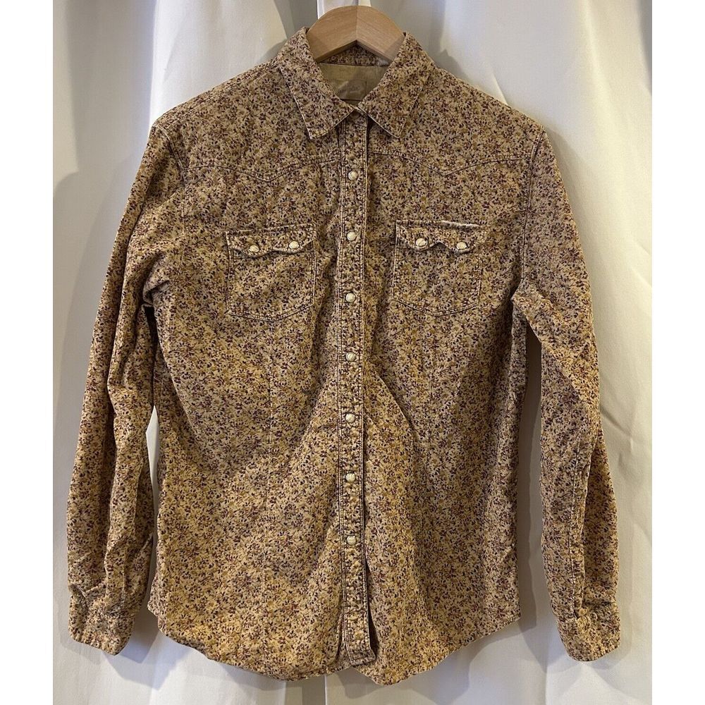 Vintage Wrangler Floral Pearl Snap Button Up Western Long Sleeve